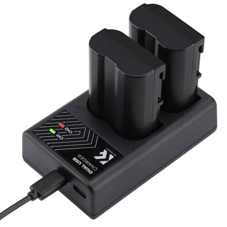 K&F Concept KF28.0012 - zestaw, 2x zamiennik akumulatora EN-EL15, ładowarka dwukanałowa, USB-C_Przykład użycia_2